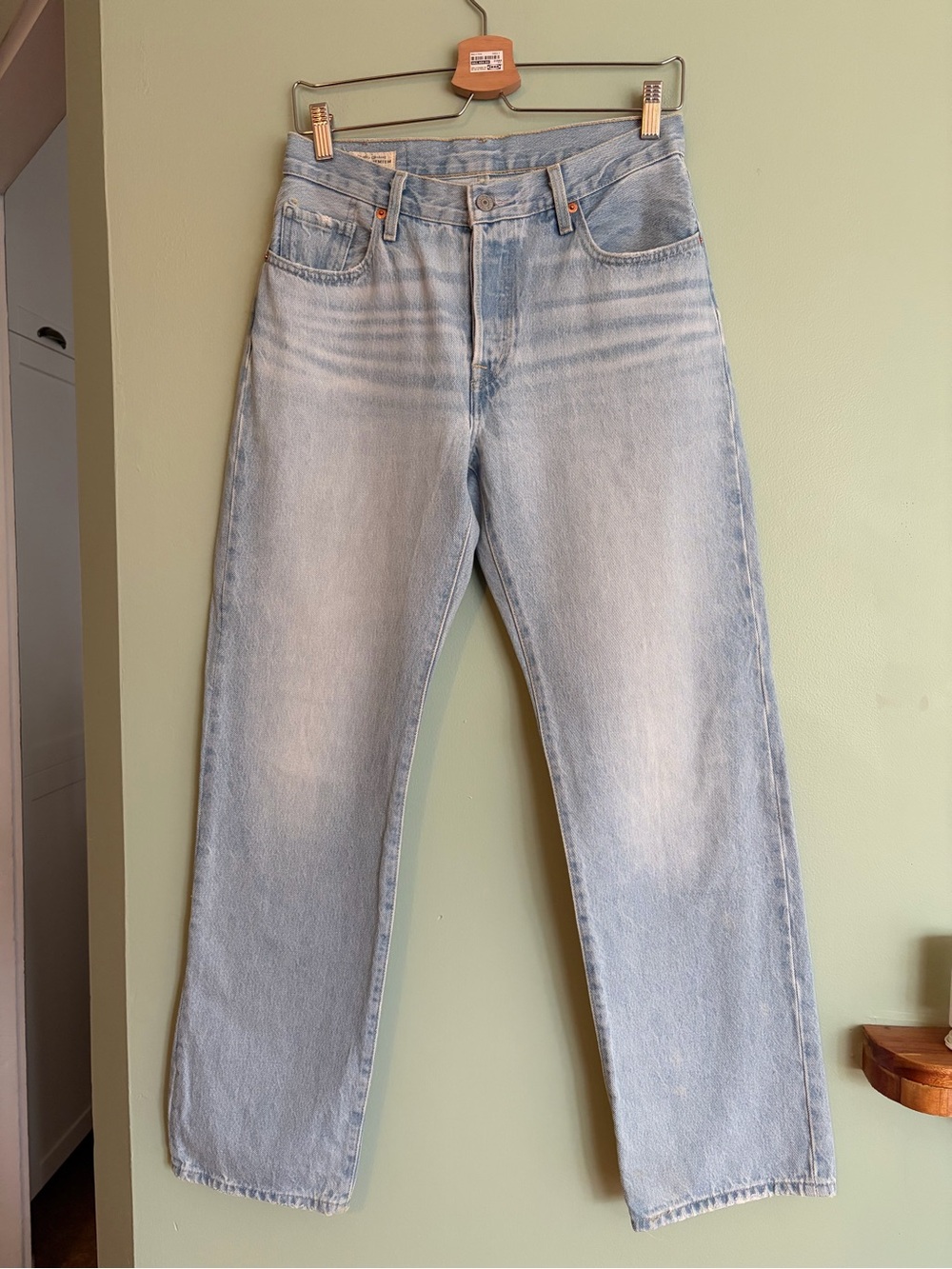Levis Big E Premium 501 '90s Womens Jeans W25 L30 Button Fly Vintage Light Rigid
